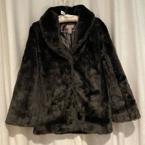 H&M Black Faux Fur Coat